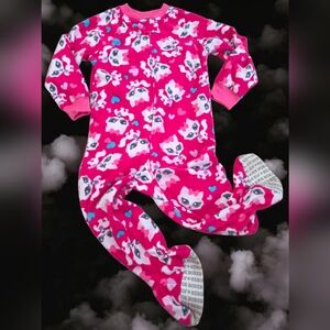 *0509 Joe Boxer Fleece Kitty Sleeper Pajama Girls 2T
